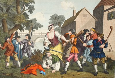 शमूएल बटलर (1612-80) द्वारा &39;हुदिब्रस&39; से ट्रूला के लिए नाइट सबमिट्स, &39;हॉगर्थ रिस्टोर्ड: द होल वर्क्स ऑफ द सेलेब्रेटेड विलियम होगार्थ, का चित्रण थॉमस कुक&39; द्वारा पुनः प्रस्तुत किया गया। 1812 द्वारा विलियम होगार्थ