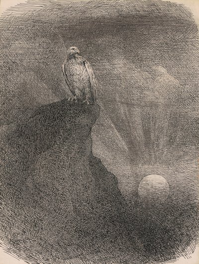 जीनियस, 1865-95 (कागज पर कलम, स्याही और ग्रेफाइट) द्वारा विलियम होलब्रुक बियर्ड