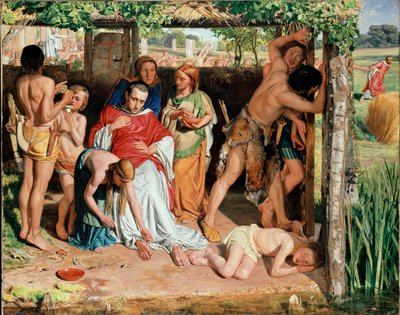 ड्र्यूड्स के उत्पीड़न से एक ईसाई मिशनरी को आश्रय देने वाला एक परिवर्तित ब्रिटिश परिवार, 185 द्वारा विलियम होल्मन हंट