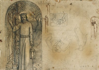 'द लाइट ऑफ द वर्ल्ड' के लिए अध्ययन, 1851-1853 द्वारा विलियम होल्मन हंट