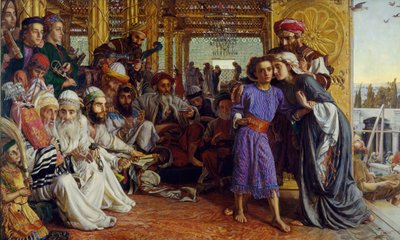 मंदिर में उद्धारकर्ता की खोज, 1854-55। द्वारा William Holman Hunt