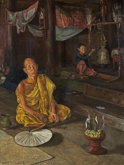 एक बर्मी पुजारी - कॉल टू प्रेयर (कैनवास पर तेल) द्वारा विलियम होल्ट येट्स टिटकॉम