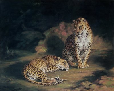 तेंदुओं की एक जोड़ी, 1845 द्वारा विलियम हगिंस