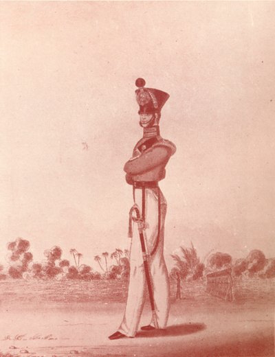 मद्रास आर्मी लाइट इन्फैंट्री के अधिकारी, c1837-1843, 1909 द्वारा विलियम हन्सले