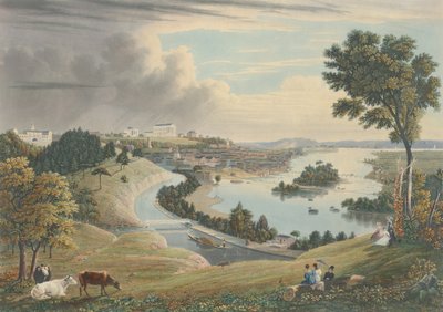 रिचमंड: वाटरवर्क्स के ऊपर पहाड़ी से, 1834 में प्रकाशित हुआ। द्वारा विलियम जेम्स बेनेट