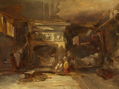 एक वेल्श इंटीरियर, c.1844 (पैनल पर तेल) द्वारा विलियम जेम्स मुलर