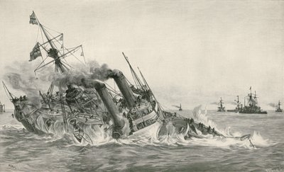 HMS कैम्परडाउन के साथ टकराव के बाद एचएमएस विक्टोरिया का डूबना द्वारा विलियम लियोनेल वायली