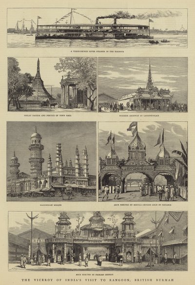 द वॉयसराय ऑफ इंडिया टू विजिट टू रंगून, ब्रिटिश बर्मा द्वारा विलियम लियोनेल वायली