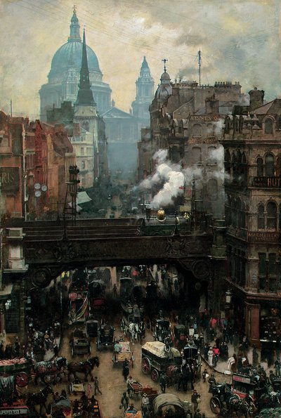 सेंट पॉल और लुडगेट हिल, c.1887 द्वारा William Logsdail