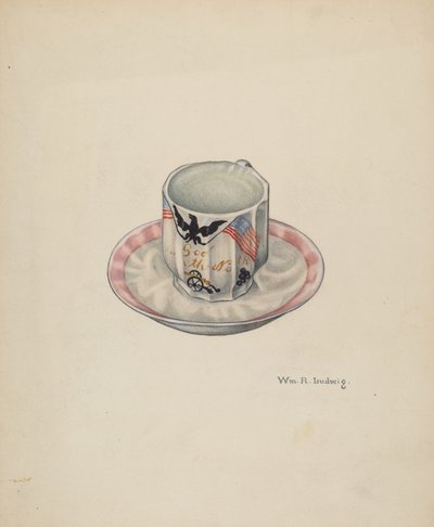 कप और तश्तरी, सी। 1940. द्वारा विलियम लुडविग