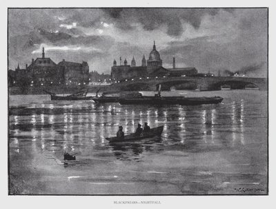 Blackfriars, नाइटफॉल (लिथो) द्वारा विलियम लुकर