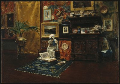 स्टूडियो इंटीरियर, c.1882 (कैनवास पर तेल) द्वारा विलियम मेरिट चेज़