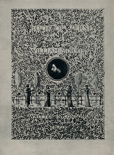विलियम मॉरिस द्वारा ए बुक ऑफ वर्सेज के लिए शीर्षक-पृष्ठ, 1870। द्वारा विलियम मॉरिस