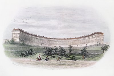 रॉयल क्रिसेंट, बाथ, पार्क से, जे। शुरी द्वारा उत्कीर्ण, c.1840 द्वारा बाथ के विलियम एन हार्डविक