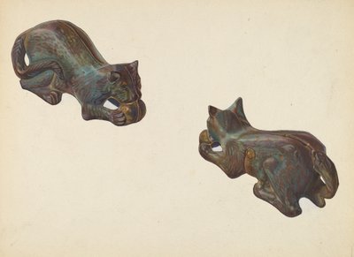 कैट एंड बॉल कॉइन बैंक, c. 1939. द्वारा विलियम ओ. फ्लेचर