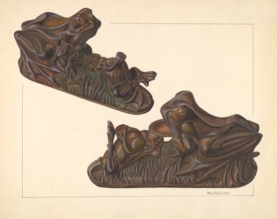 खिलौना बैंक: मेंढक, 19351942। द्वारा विलियम ओ. फ्लेचर