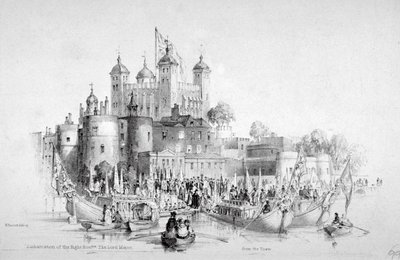 लॉर्ड मेयर थॉमस जॉनसन और उनके दल ने 1840 में लंदन के टॉवर से शुरुआत की द्वारा विलियम पैरट