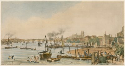 वाटरलू ब्रिज से वेस्टमिंस्टर और हंगरफोर्ड, सी 1840 द्वारा विलियम पैरट
