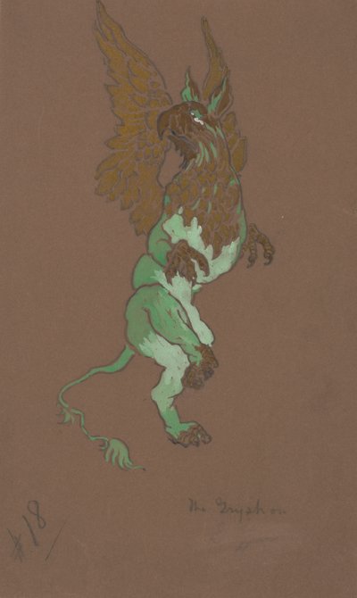 एलिस-इन-वंडरलैंड, 1915 के लिए ग्रिफ़ॉन पोशाक डिजाइन। द्वारा विलियम पेनहॉलो हेंडरसन