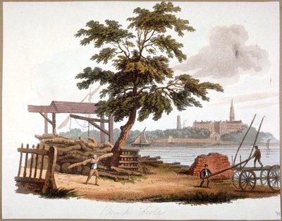लेकिन बैंकसाइड, साउथवार्क, लंदन में चलती लकड़ी, c1810 द्वारा विलियम पिकेट