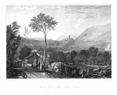 ताथम चर्च से हॉर्नी कैसल, c1822। द्वारा विलियम रेडक्लिफ़
