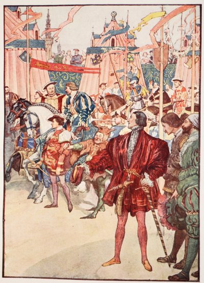 द मैरिज ऑफ द क्लॉथ ऑफ गोल्ड, जून 1520, मैरी मैकग्राउंड द्वारा 1920 में &39;फ्रांस की कहानी लड़कों और लड़कियों के लिए कहानी&39; द्वारा विलियम राइनी