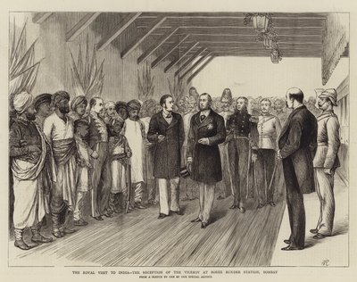बॉम्बे, बॉर बंडेर स्टेशन पर वायसराय का स्वागत, भारत का शाही दौरा द्वारा William Ralston