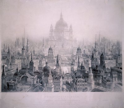 क्रिस्टोफर व्रेन की इमारतों का ड्रीम सिटी, 1842 द्वारा विलियम रिचर्डसन