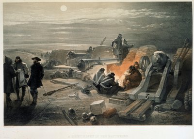 बैटरी में एक शांत रात, 1855 द्वारा विलियम क्रीमिया सिम्पसन