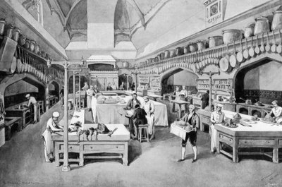 क्रिसमस, 1894 में विंडसर कैसल किचन। द्वारा विलियम क्रीमिया सिम्पसन