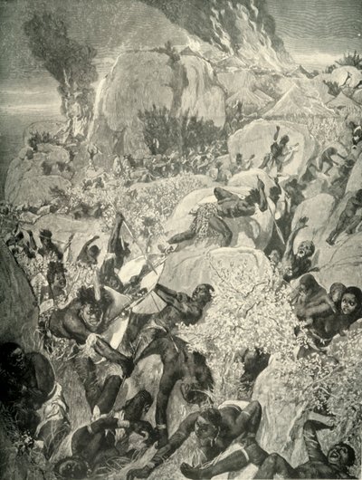 मशोनलैंड में एक माटाबेले छापे, 1900। द्वारा विलियम स्मॉल