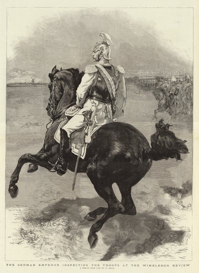 विंबलडन रिव्यू में ट्रूप्स का निरीक्षण करते जर्मन सम्राट द्वारा विलियम स्मॉल