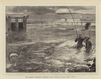 वेस्टर्न हाइलैंड्स, कोनेमारा, सालमन फिशिंग लाफ कॉरीब, गॉलवे द्वारा विलियम स्मॉल