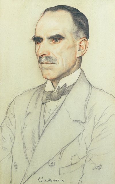 विलियम डे हैविलैंड का चित्रण, 1920 (कागज पर पेंसिल और क्रेयॉन) द्वारा विलियम स्ट्रैंड