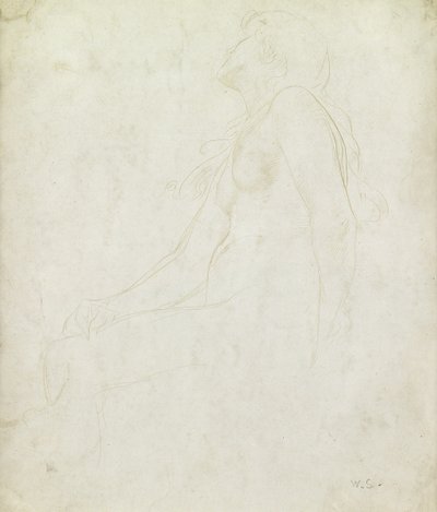 एक नग्न अध्ययन (कागज पर सोने का निशान) द्वारा William Strang
