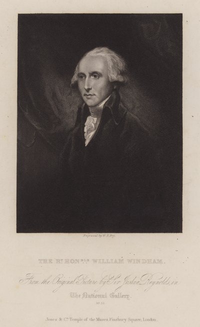 विलियम Windham, अंग्रेजी Whig राजनीतिज्ञ (उत्कीर्णन) द्वारा विलियम थॉमस फ्राई