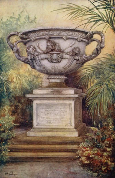 वारविक कैसल: वारविक फूलदान (रंगीन लिथो) द्वारा विलियम डब्ल्यू। क्वाटरमैन