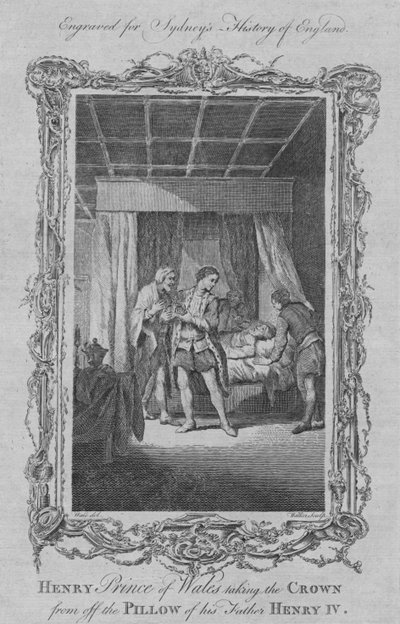 हेनरी प्रिंस ऑफ वेल्स ने इस पिता हेनरी चतुर्थ, 1773 के तकिया से ताज उतार लिया। द्वारा विलियम वॉकर