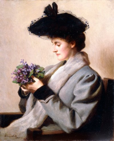 द नोसेग ऑफ वॉयलेट्स - पोर्ट्रेट ऑफ़ अ वुमन, 1905 द्वारा William Worcester Churchill