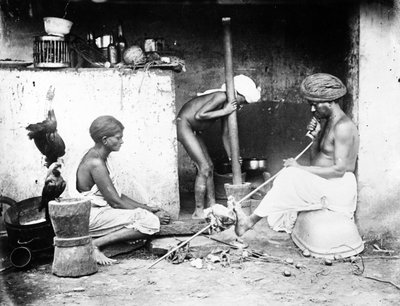 एक भारतीय रसोई, c.1870s द्वारा Willoughby Wallace Hooper