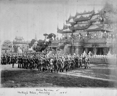  द पैलेस, मंडालय, 1885 में दैवीय सेवा। द्वारा Willoughके द्वारा वालेस हूपर