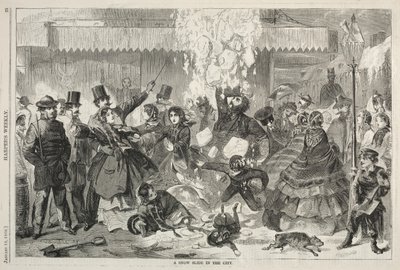 सिटी में एक हिम स्लाइड, 1860। द्वारा विंसलो होमर