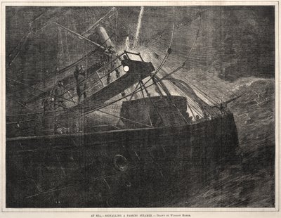सी, सिग्नलिंग ए पासिंग स्टीमर, 1871। द्वारा विंसलो होमर