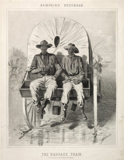 अभियान रेखाचित्र: द बैगेज ट्रेन, 1863। द्वारा विंसलो होमर