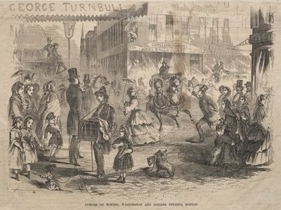 कॉर्नर विंटर, वाशिंगटन और समर स्ट्रीट्स, बोस्टन, 1857। द्वारा विंसलो होमर