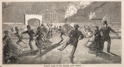 1859 में बोस्टन के स्केटिंग पार्क में शाम का दृश्य। द्वारा विंसलो होमर