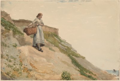 एक टोकरी ले जाने वाली लड़की, 1882। द्वारा विंसलो होमर