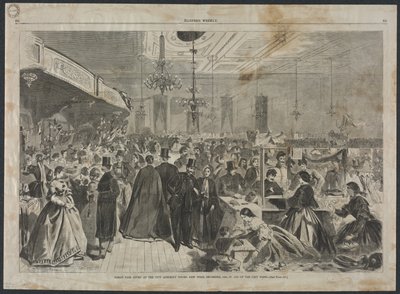 ग्रेट फेयर गिविंग ऑन द सिटी असेंबली रूम्स, न्यूयॉर्क, दिसंबर, 1861 ..., 1861। द्वारा विंसलो होमर