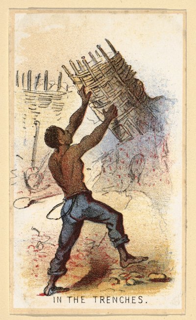 लाइफ इन कैंप, पब नामक कलेक्टर्स कार्ड की एक श्रृंखला से द ट्रेंच में। 1864 (रंग लिथो) द्वारा विंसलो होमर