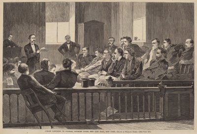 वकील, सुप्रीम कोर्ट, न्यू सिटी हॉल, न्यूयॉर्क को सुनने वाले जूरी सदस्य, 1869 में प्रकाशित हुए। द्वारा विंसलो होमर